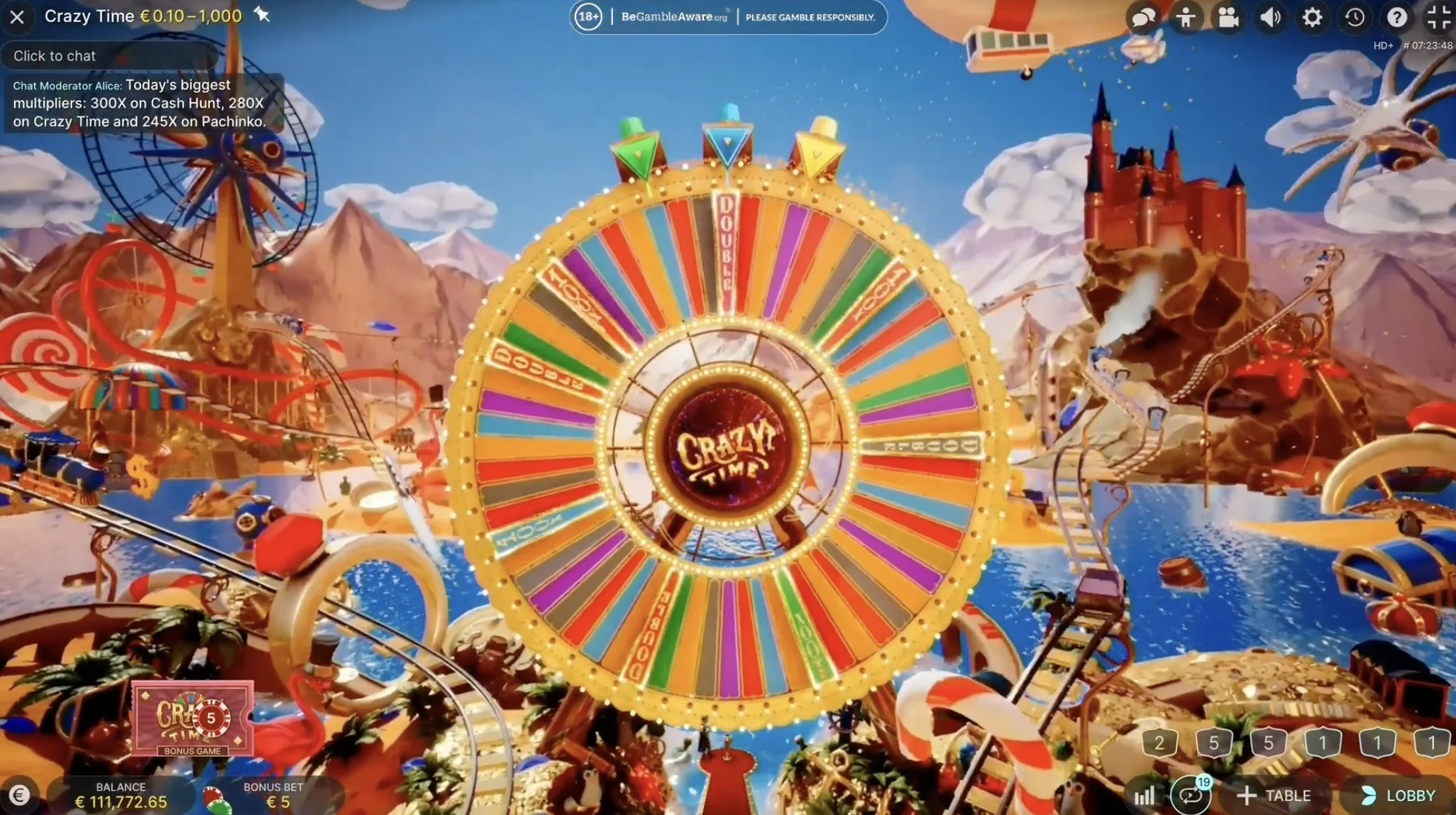 Meilleurs casinos pour jouer à Crazy Time en France